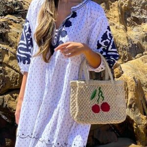 The Jackson’s for LoveShackFancy Handmade Cherry Jute Tote Bag